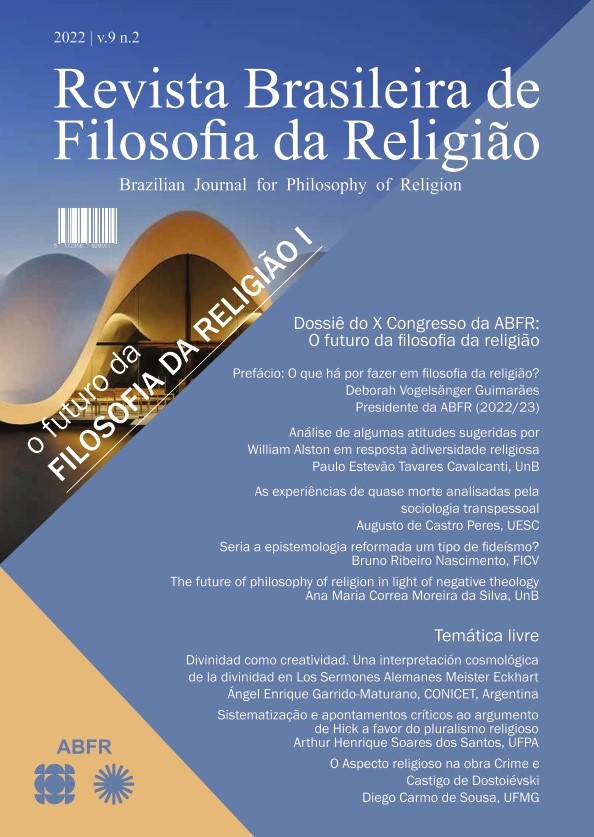					View Vol. 9 No. 2 (2022): Dossier of the X BAPR Congress: The future of philosophy of religion I
				