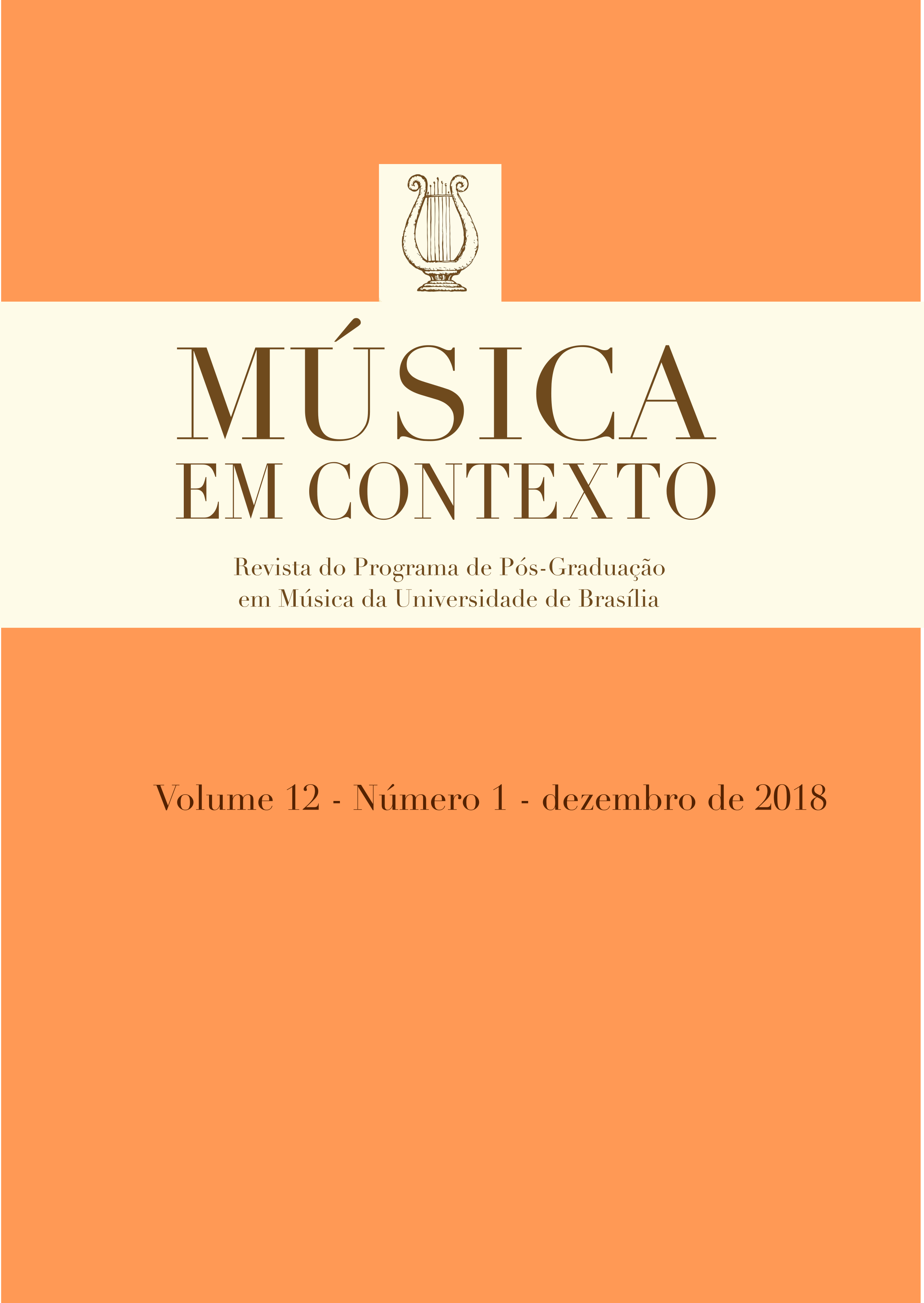 Capa do periódico Música em Contexto, volume 12, número 1, dezembro de 2018