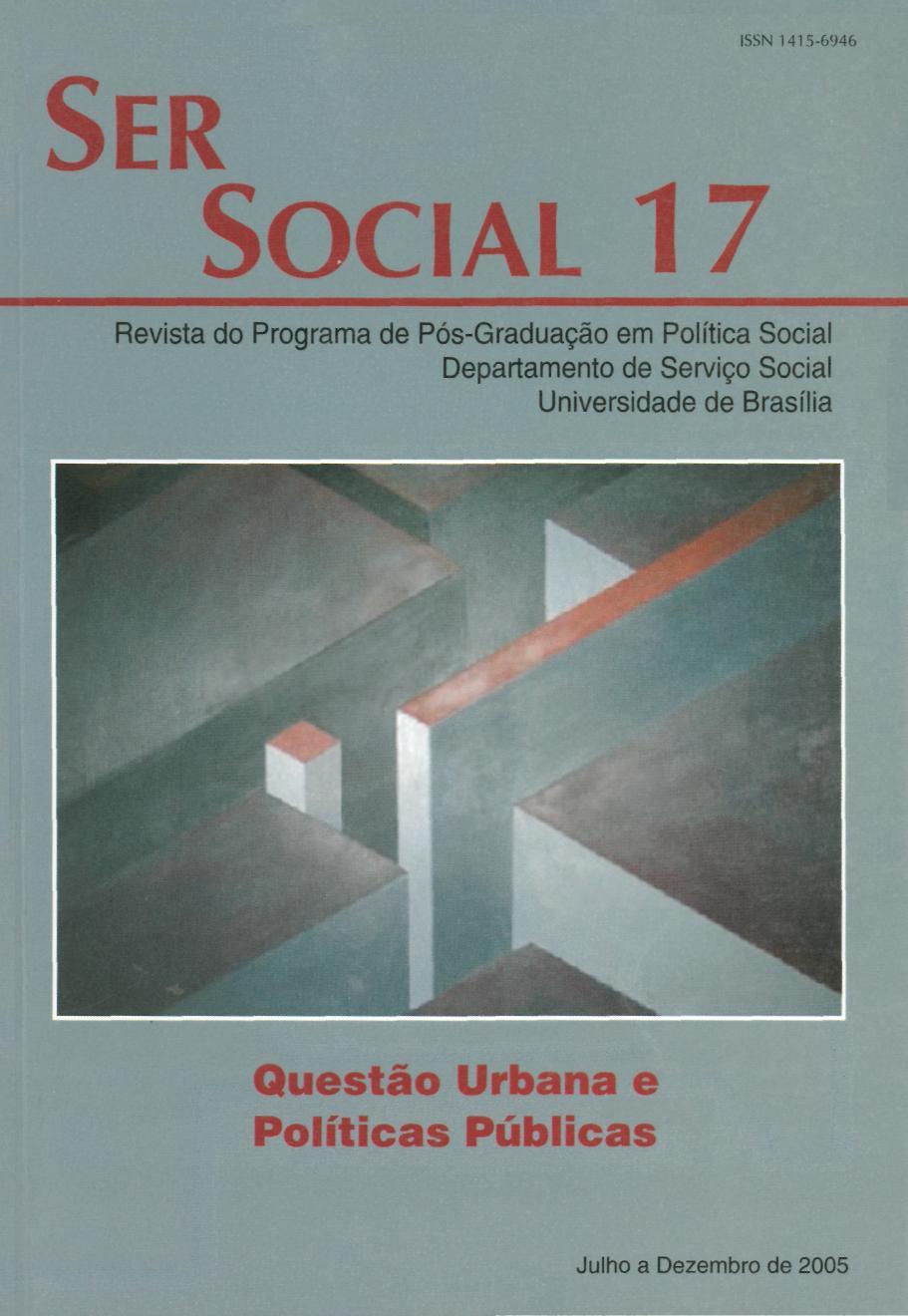 					Visualizar n. 17 (2005): Questão Urbana e Políticas Públicas
				