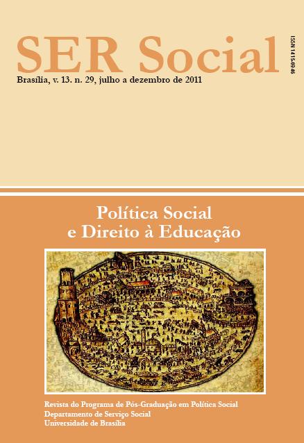 					Visualizar v. 13 n. 29 (2011): Política Social e Direito Ã  Educação
				