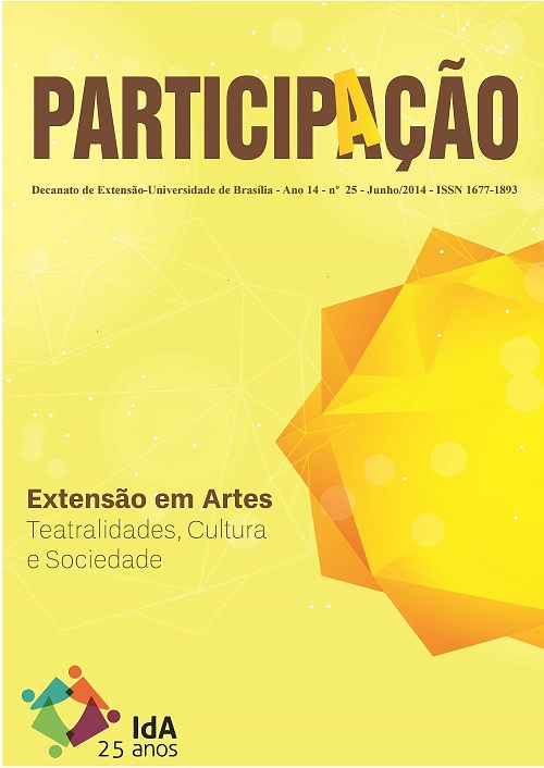 					Visualizar n. 25 (2014): Extensão em Artes Teatralidades, Cultura e Sociedade
				