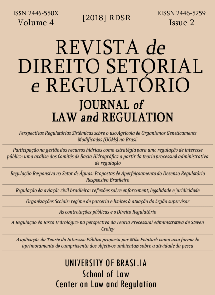 					Visualizar v. 4 n. 2 (2018): Revista de Direito Setorial e Regulatório / Journal of Law and Regulation
				