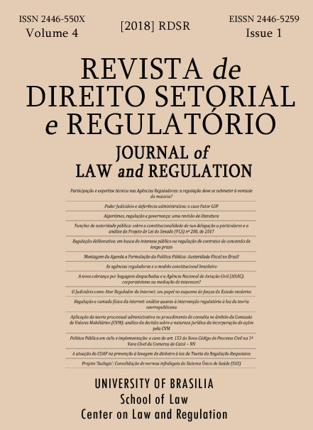 					Visualizar v. 4 n. 1 (2018): Revista de Direito Setorial e Regulatório / Journal of Law and Regulation
				