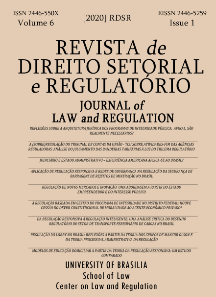 					Visualizar v. 6 n. 1 (2020): Revista de Direito Setorial e Regulatório / Journal of Law and Regulation
				